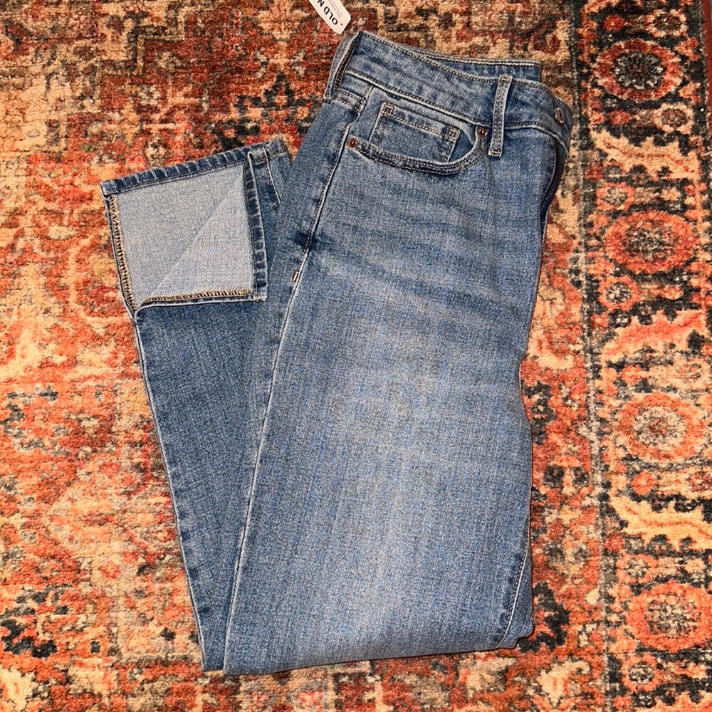 Old navy straight jean with ankle slit